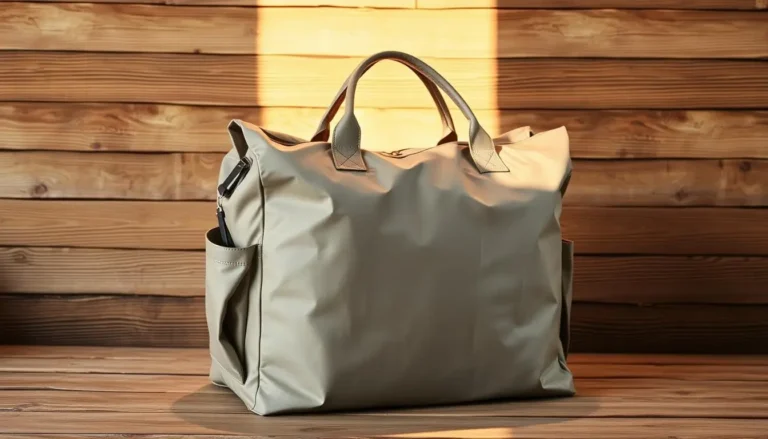 A high-quality, durable travel laundry bag