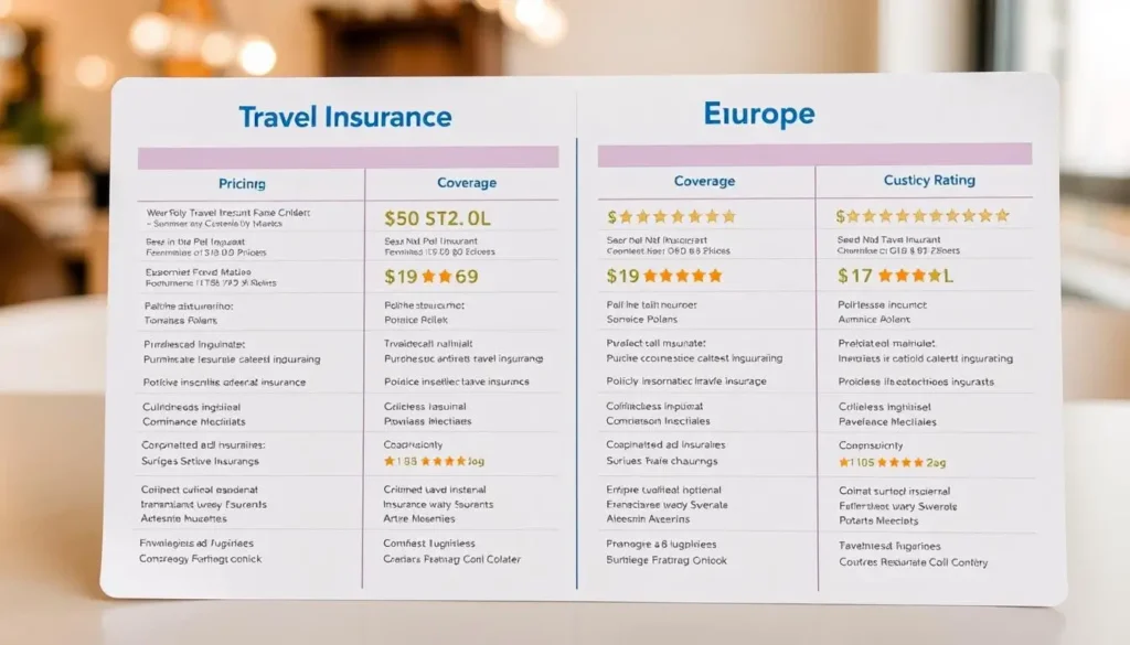 different travel insurance options in Europe