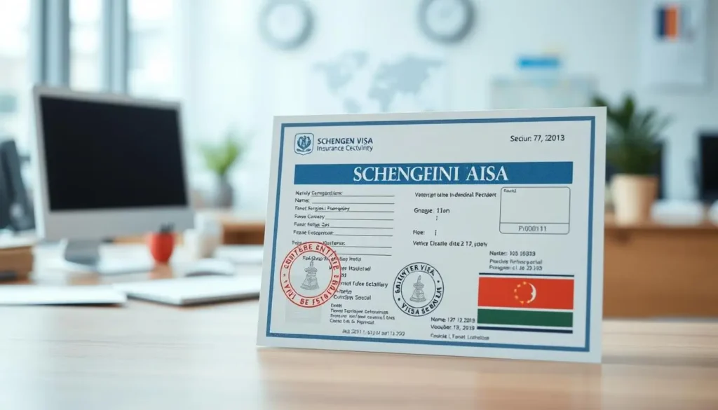 Schengen Visa insurance certificate example