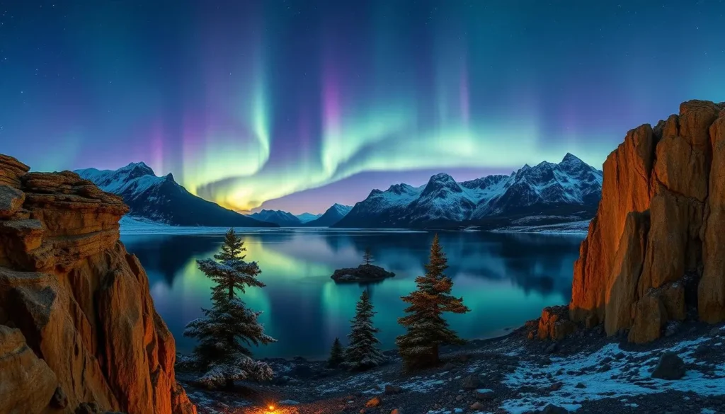 A breathtaking night sky in Iceland,