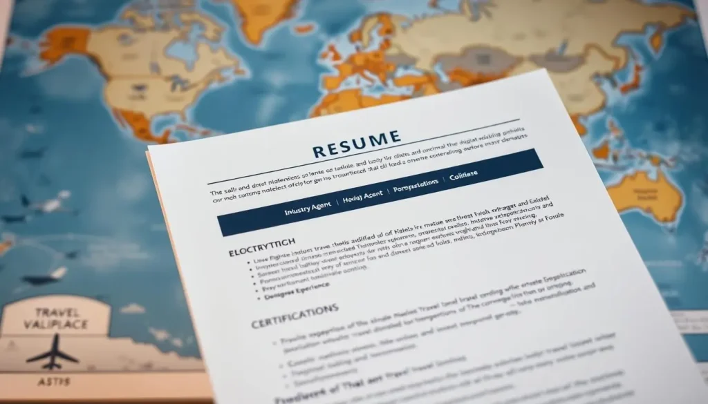 travel industry-specific resume
