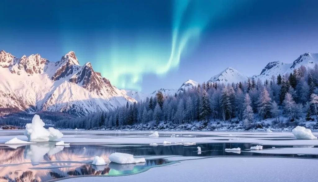 A majestic winter landscape in Iceland,