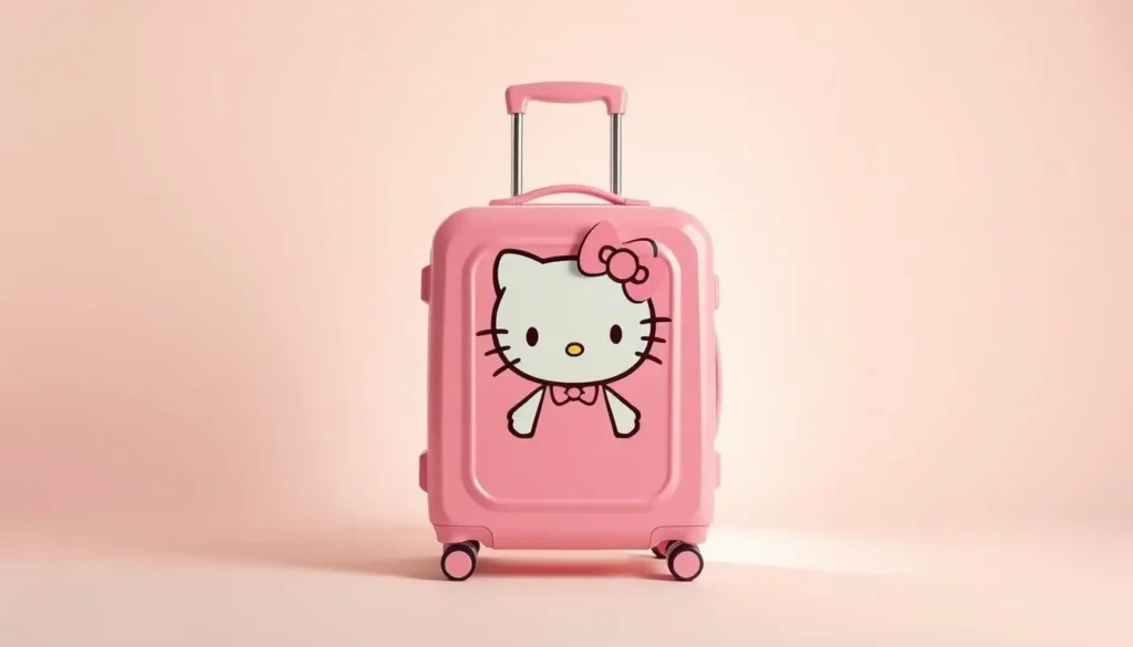hello kitty medium checked suitcase