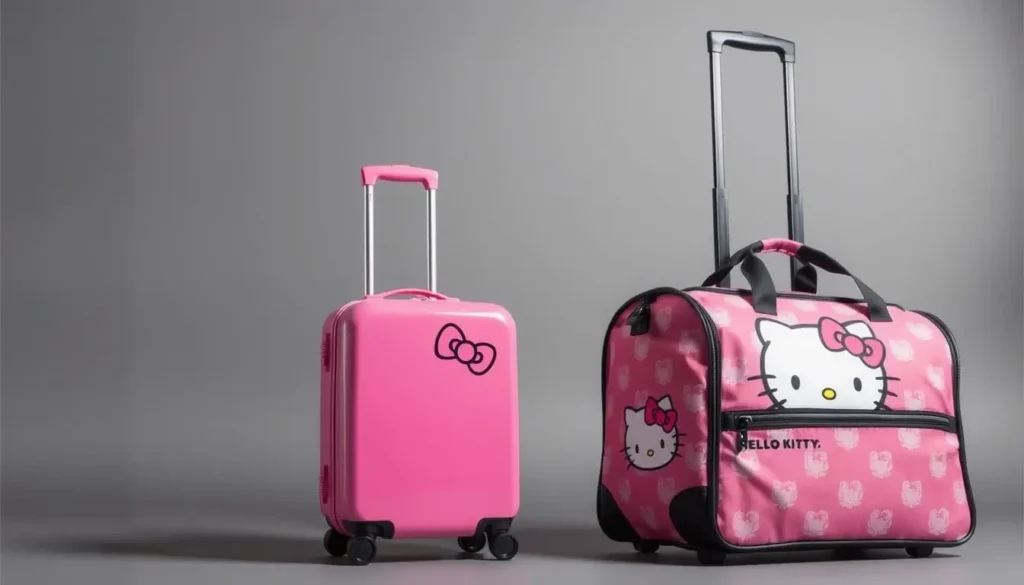 two Hello Kitty cabin luggage pieces